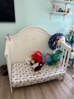 White Toddler Bed with Mattress