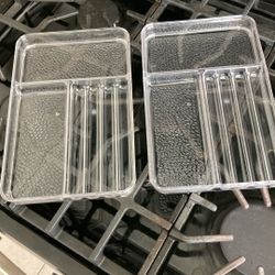 Two Plastic Organizing Trays