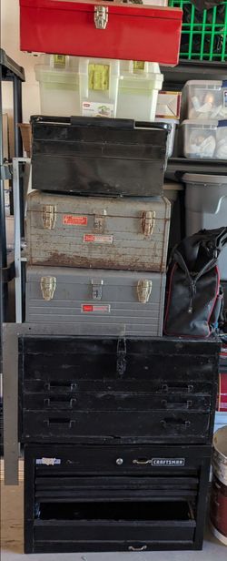 7 Tool boxes and 2 tool bags
