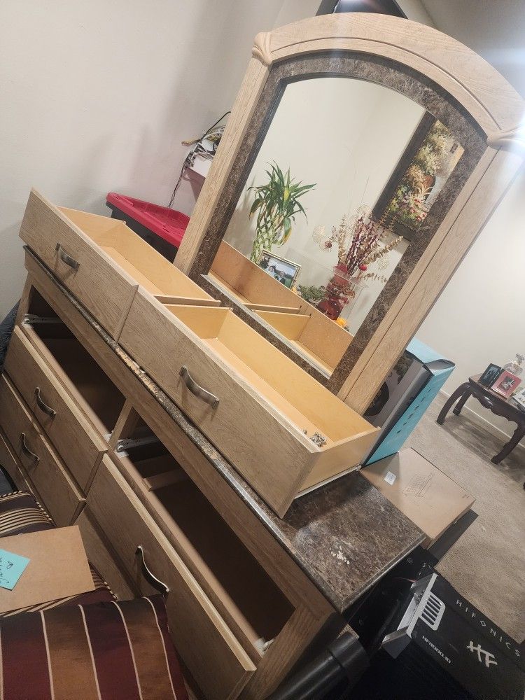 Dresser With Mirror And Matching Nightstand