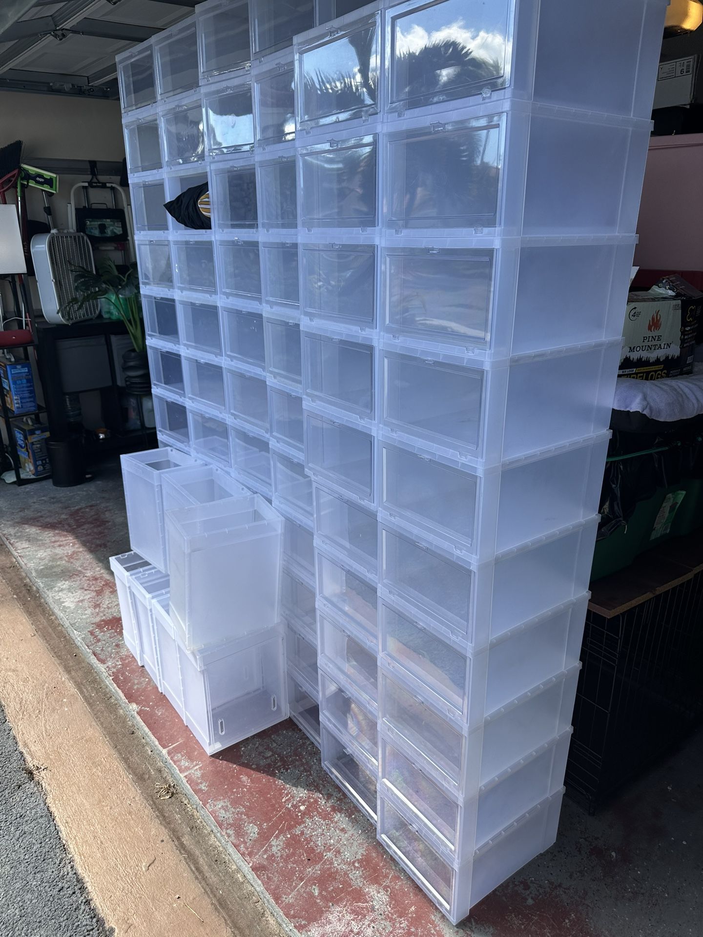 Lot Of 130 Stackable Sneaker Display Boxes 