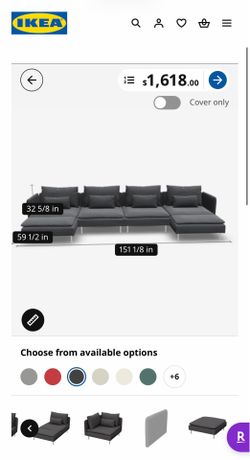 IKEA SÖDERHAMN sofa $600
