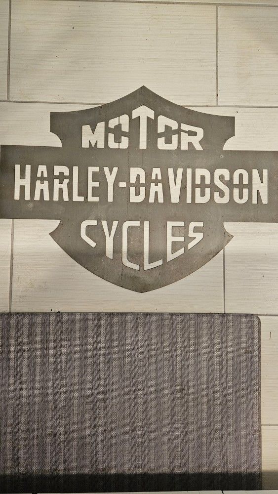 Custom Metal "Motor Harley-Davidson Cycles" Sign