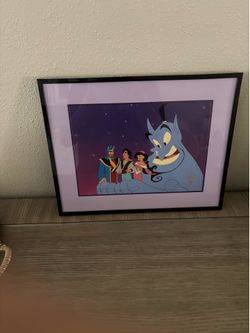 Beautiful Framed Disney Aladdin Animation Art