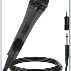 Singing Machine Micrófono con cable para karaoke, dinámico y unidireccional, enchufable, para máquina de karaoke, amplificador o altavoz, para cantar,