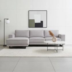 Sarno 2-Piece Chaise Sectional 112" Structural Velvet Fabric