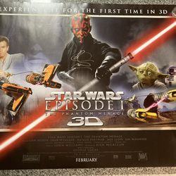 Autographed Darth Maul Ray Park Star Wars: Episode I – The Phantom Menace 3D Original Quad Movie Poster 1999 This huge 30”x40” double sided original 