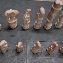 African Soapstone Hand Carved Chess Set 5-1/2" King 👑 