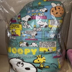 NWT Peanuts SNOOPY Jelly Doughnut Comic Strip Die-Cut Pillow Cushion 19” JAPAN