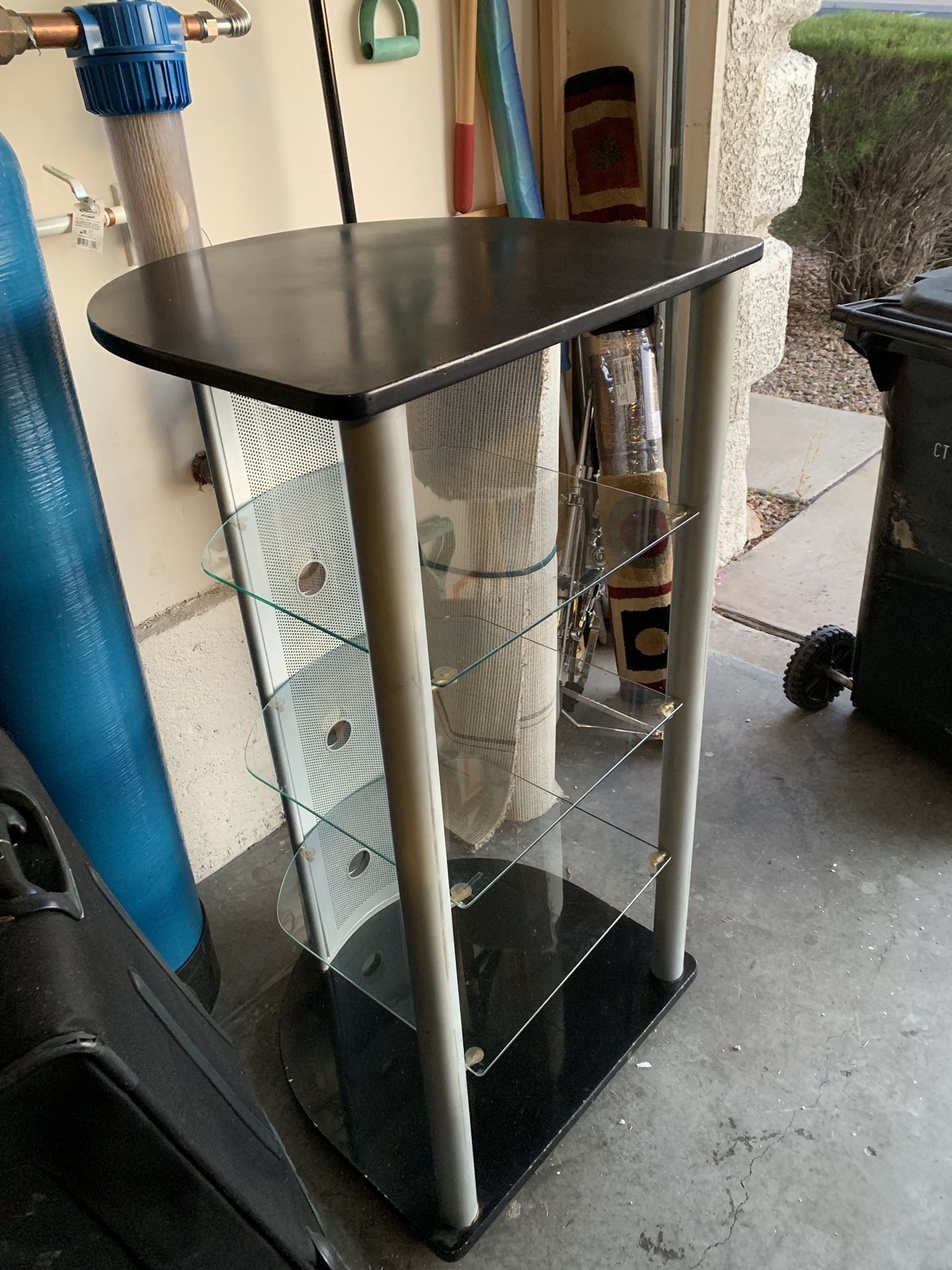 Modern shelf with glass shelves