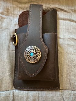 Crazy Horse Top Layer Cowhide Men's Outdoor Sports Phone Waist Bag