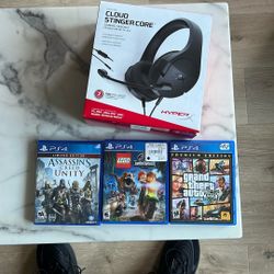 3 PS4 Games And Brand New Headset