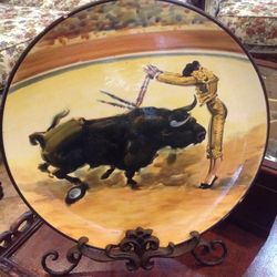 Bull Fighter Plate $55.00 CASH, TEXT FOR PRICES.