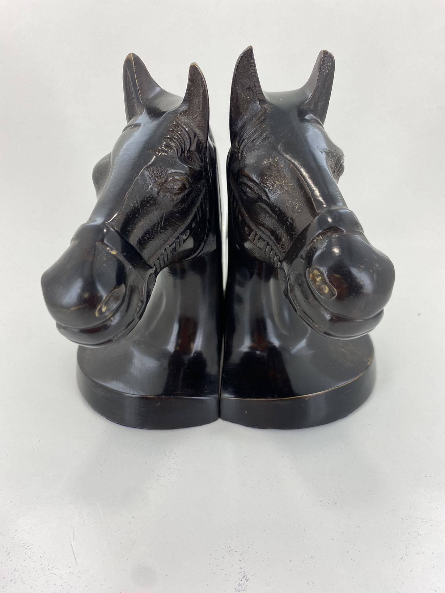 Vintage Brand New Solid Brass Pair Horse Heads Bookends Ornamental