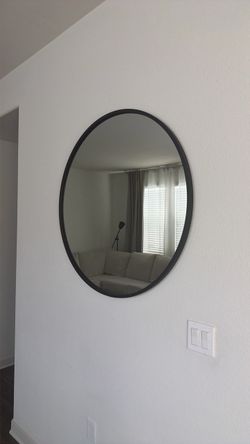 36 “ round black mirror.