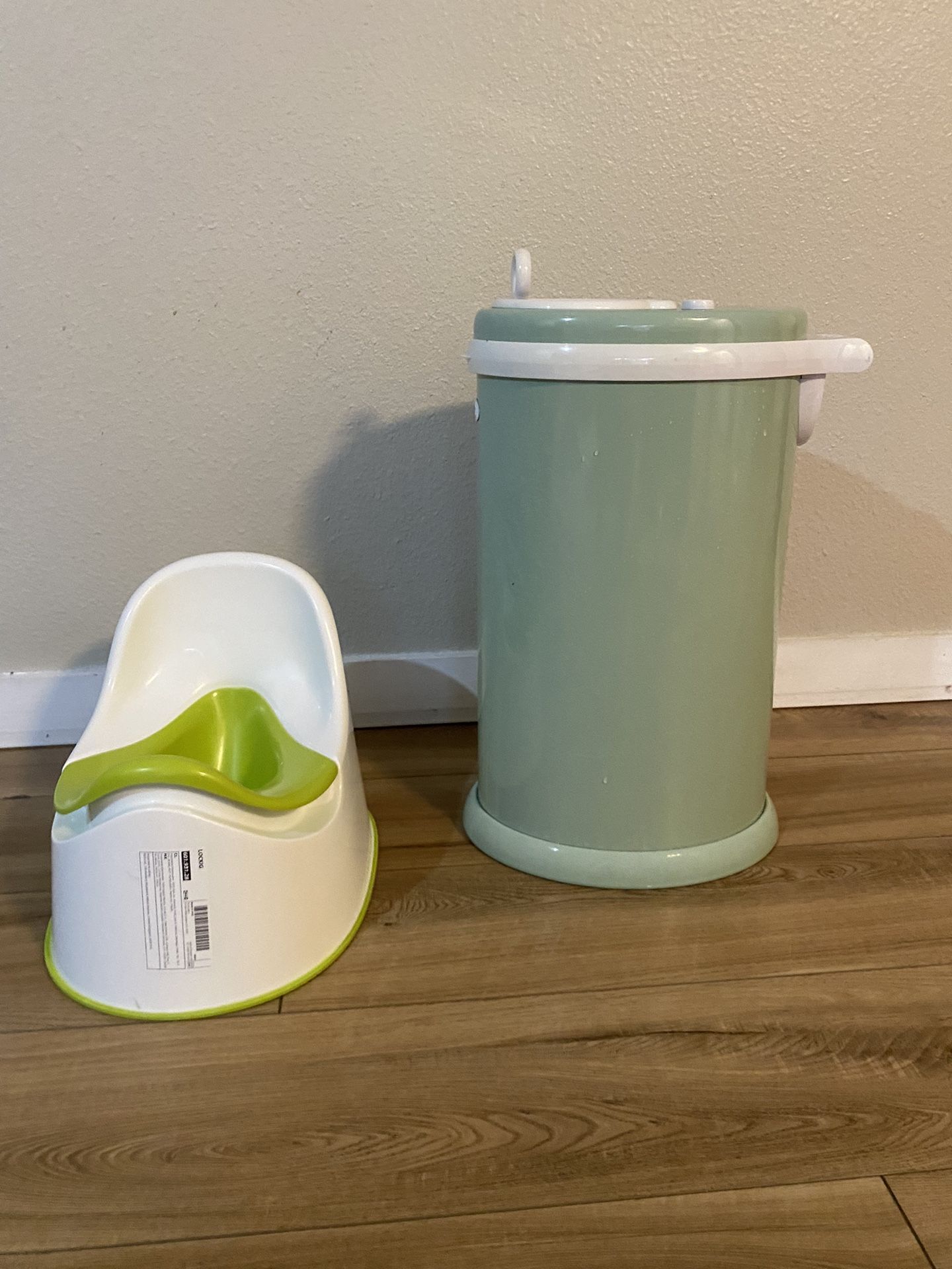 Ubbi Steel Diaper Pail, Odor Locking, No Special Bag Required, Award-Winning, Registry Must-Have, Sage Green