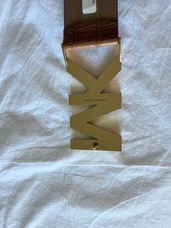 Michael Kors MK Logo Belt Brown Leather