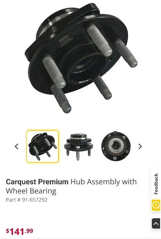 Carquest Premium Hub Assembly with Wheel Bearing
Part # 91-657292