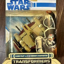 Factory Sealed Original 2008 Hasbro Star Wars Transformers Clone Pilot V 19 Torrent Action Figure