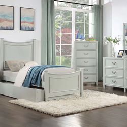 4PC Gray Full Bedroom Set 