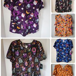 Halloween Woman's Scrub Tops NEW 