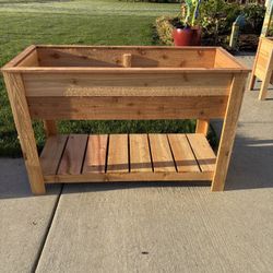 Large Cedar Planter With Bigger Shelf