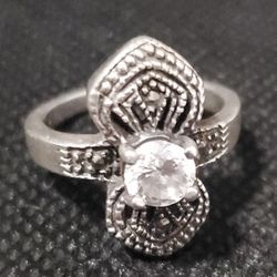 Vintage Bow Style 925 Sterling Silver Ring