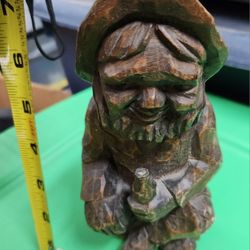 Vintage Handcarved Wood Structure Figurine 