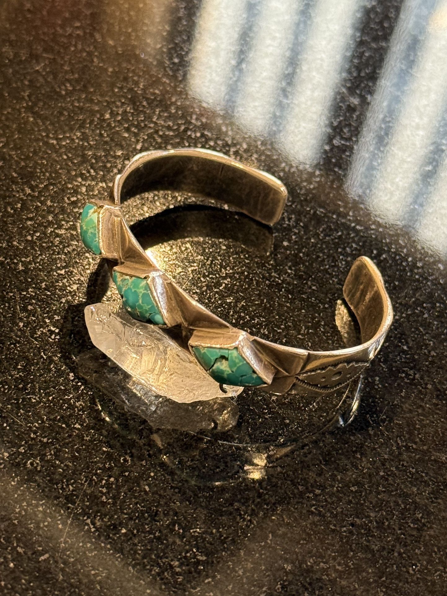 Vintage Silver/Turquoise FTC (Falcon Trading Company) Cuff