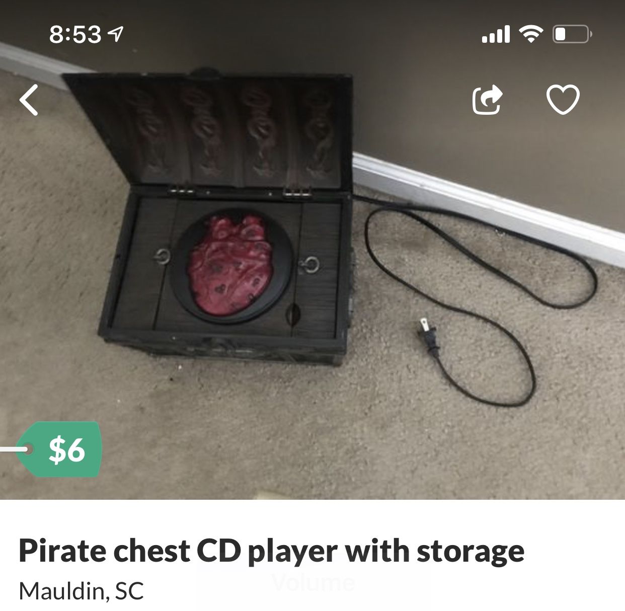 CD player pirate treasure box