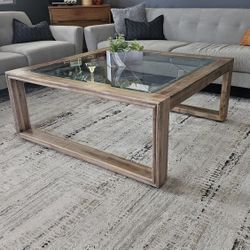 Square Modern Hard Wood Coffee Table