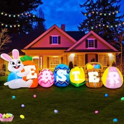 10FT Long Easter Inflatables Outdoor Decorations Decor Yard Lights Home Party Events Decoration