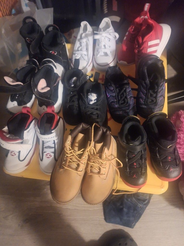 Boys Sneakers 7c Jordan/nike/addidas/nautica/and Timberland