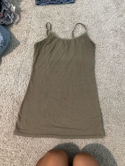 Olive green tank top in a S