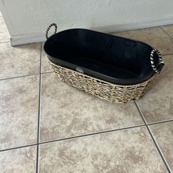 Better Homes & Gardens Black Galvanized Oval Wine Beverage Drink Cooler Tub with Basket 