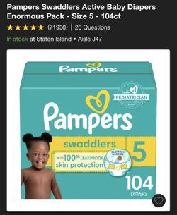 pampers cruises diapers $33/each