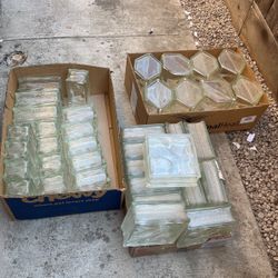 36 Salvage Glass Blocks Different Sizes