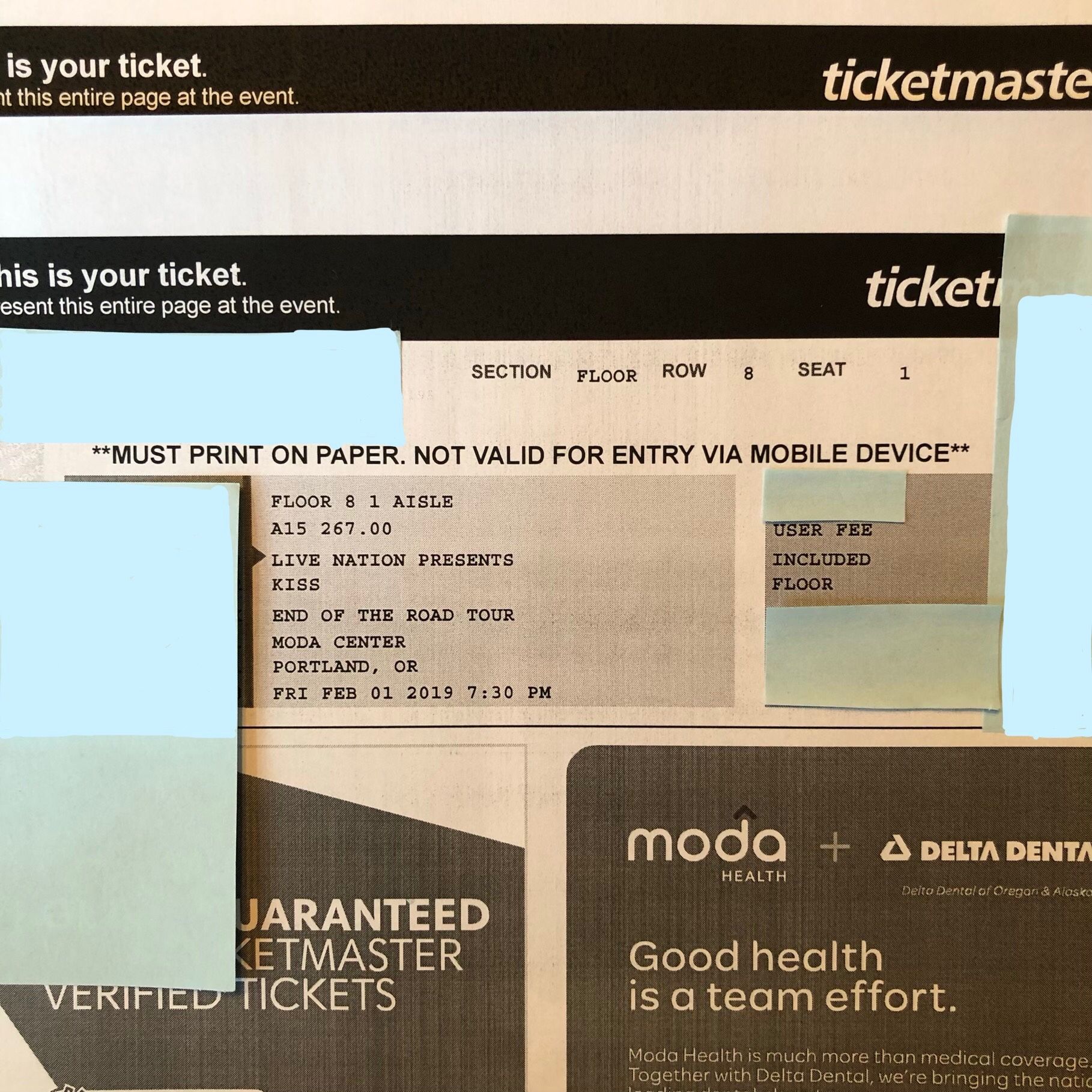 Floor seats for KISS!!!!!!!!