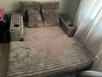 Large Sectional Sofa with Cup Holders