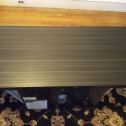 Black Entertainment Center Two Glass Shelves Very Sturdy 