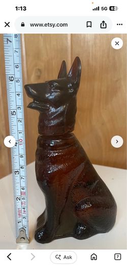 German shepherd Avon 1970’s Vintage decanter