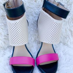 Juicy Couture hot pink/black/cream High Heels