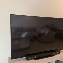 65” Flat-Screen TV with Soundbar & Subwoofer – Works Great – Moving Sale 