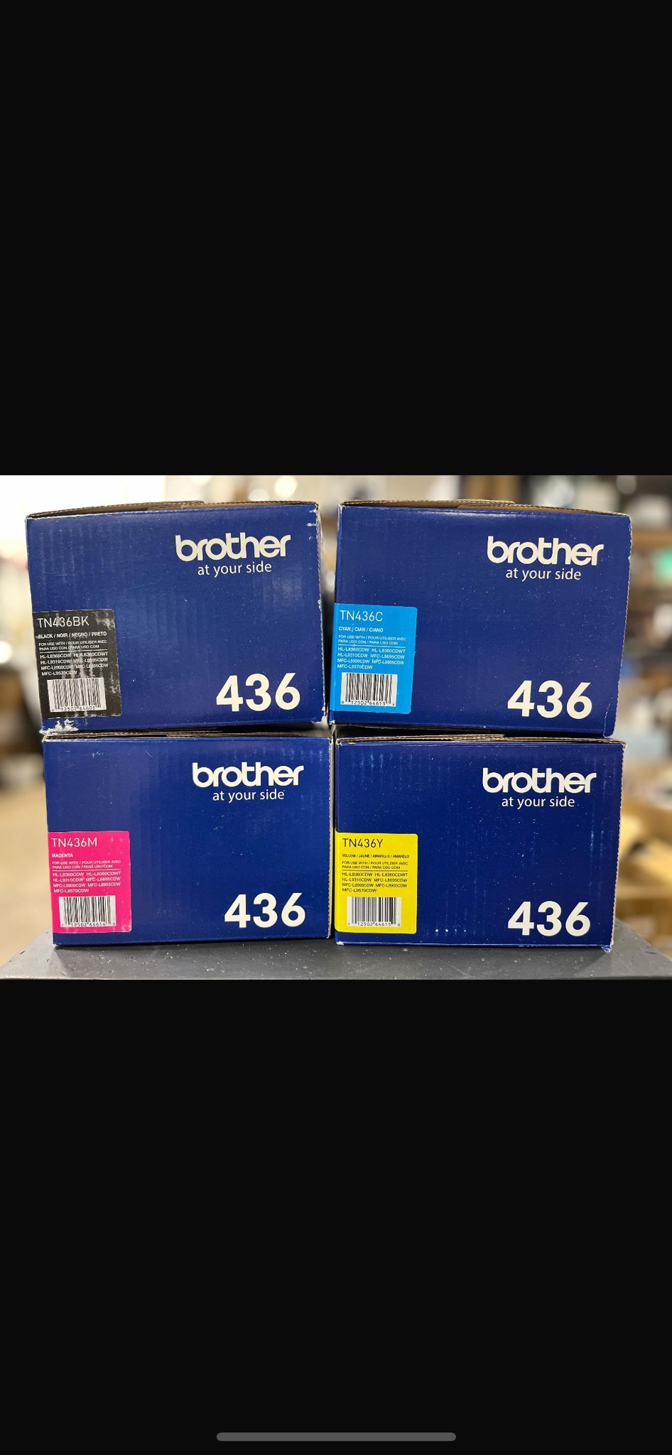 Brother TN436BK, TN436C, TN436Y, TN436M 4-Color Super High Yield Toner Cartridge Set