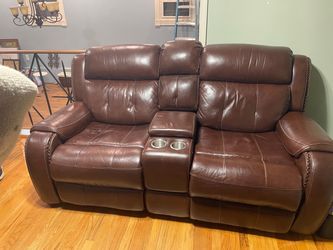3 pc LEATHER recliner COUCH SET-sofa loveseat & chair