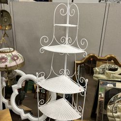 Ornate White Corner Shelf