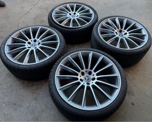 19” Mercedes CLS 550 OEM Factory Gunmetal Machine Wheels Tires E350