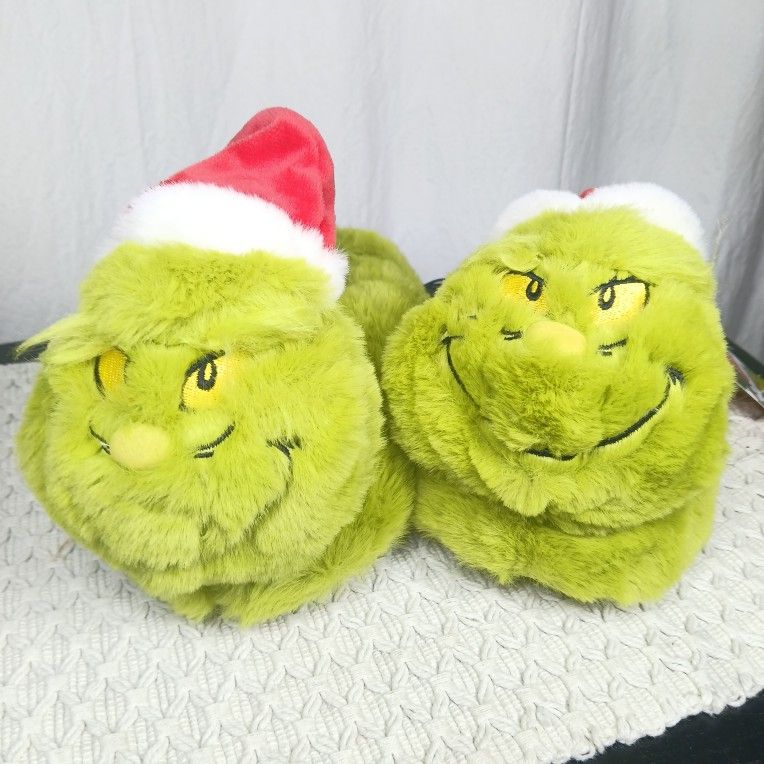 Size SMALL 9 -10 New Tags Unisex Kids Dr.Suess The Grinch Christmas Slippers