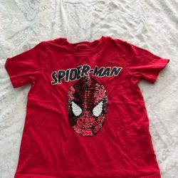 Spider-Man Shirt Size 5T With Changing Face Red/black