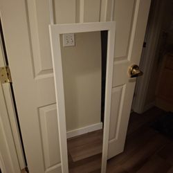 Hang Over The Door Framed Mirror (White)